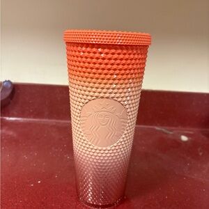 Starbucks Studded Tumbler Ombre Orange/Peach w/ Lid – Reusable Cold Cup